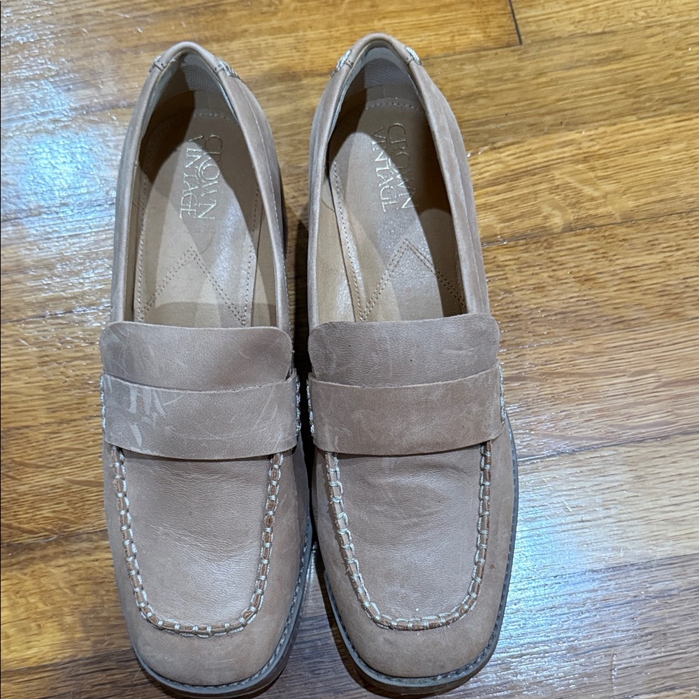 Crown Vintage Men's Brown Slip-On Loafers